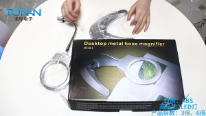 Magnifier 3X-6X Rotatable Natural Daylight Desktop Magnifier LampDesktop Magnifying Lens with Led Light