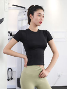 Quick Dry Yoga Sports Top Womens Fitness Running Training T-shirt Short Style Summer Sportswear Breathable Moisture Wicking