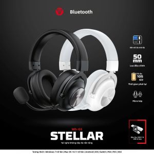 Tai Nghe Chơi Game FANTECH STELLAR WHG05 - Không Dây & Có Dây Driver 50MM Mic Tích Hợp Pin 105H Sử Dụng Lâu Dài Tai Nghe USB Cho PC