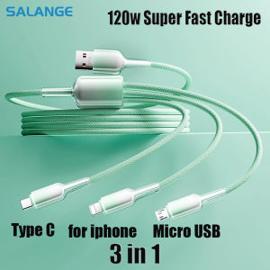 3 in 1 Fast Charging Data Cable 1.2m USB To Type C Micro IOS Suitable for IPhone Samsung Huawei Honor Xiaomi Fast Charging Cable