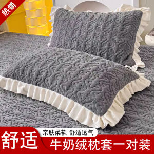 Vỏ Gối Nhung Nhung Sữa Ấm Áp Mùa Thu Đông 48x74cm Vỏ Gối Nhung San Hô Lót Lông Cừu Vỏ Lót Lông Cừu Dùng Tại Nhà