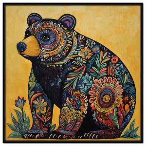 Tranh con gấu phong cách trang trí cách điệu hiện đại.Tranh treo tườngdán tường nội thất.CGI-1372