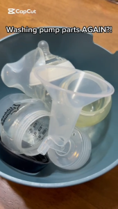 Breast Pump Pouch | Breast Pump Storage Bag | Microwave-Sterilize Part | Airtight Silicone Container for Pump Accesories