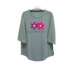 kaos oversize wanita/kaos wanita lengan 3/4 LD 120 pj 70