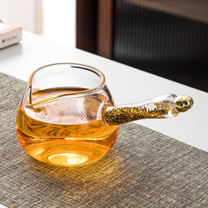 หนาขึ้น ทนความร้อนทองฟอยล์ด้านข้างสไตล์ญี่ปุ่นแก้ว Gong Cha ถ้วยชาเทเครื่องมือชาขนาดใหญ่ Ocean ชุดชาอุปกรณ์เสริม