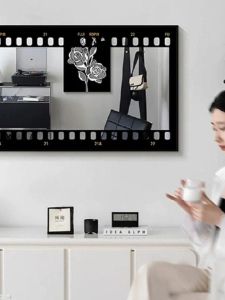 Hong Kong Retro Style Living Room Mirror Decorative Painting Restaurant Paintings Classy Retro Film Installation Art Table Mirror