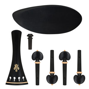 IRIN | Ebony Violin Tailpiece Set 4/4 3/4 Four Piece Set Pull String Board Chord Axis Tail Nail Chin Rest String Instrument Accessories