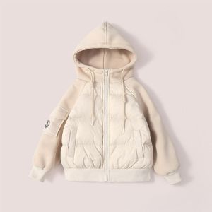 Childrens down Jacket Boys Winter Coat Baby Hooded Warmth Mid-Large Children Lightweight School Uniforms Polyester Fiber