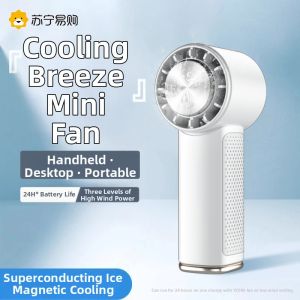 Ultra-Powerful Portable Handheld Fan High-Aesthetic 2024 New USB Cooling Desktop Mini Portable Ice-Minuting Summer Cooling Tool Large Wind Force