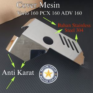 Cover Engine Pelindung Mesin Pcx 160 Vario 160 Adv 160 Bahan Stainless Steel Tebal 2mm