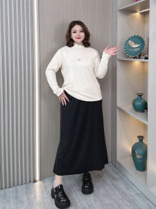 Autumn Winter Floral Lace Collar plus Size Womens Thermal Top Loose Fit Warm Stylish Inner Wear T-Shirt Korean Style Long Sleeve