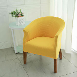 Universal Modern Chair Cover Elastic Half-Circular Sofa Cover Dining Chair Cushion Polyester Fabric Simple Style Home Decor