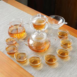 Heat-Resistant Glass Tea Set Suit Household Complete Set Kung Fu Tea Cup Scented Teapot Tea Making Device Reception Room Mini Set Minimalist