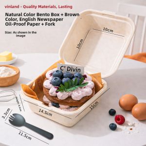 Vinland | Disposable Multi-purpose Packaging Box for Tiramisu Bentos Sandwiches Hamburgers Basque Square