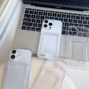 [SG] Phone Case for iPhone Air / 17 Pro Max / 17 / 17 Pro / 15 Pro Max / 15 Pro / 15 Plus / 15 - Reinforced Corner TPU Bumper + Anti-Yellow Crystal Clear Hard Back WITH Card Slot Cover Casing