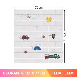 Wallpaper Dinding 3D Foam Wallfoam Bata Kulit Gambar Anak 70cm x 77cm
