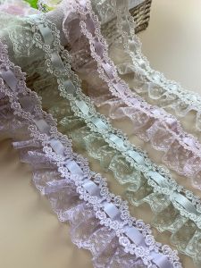 วัสดุตกแต่ง DIY สำหรับเสื้อผ้าเด็กสไตล์โลลิต้า ขอบลูกไม้ ปม ตกแต่งกระโปรง ขอบคอก งานฝีมือ ผ้าฝ้ายผสม