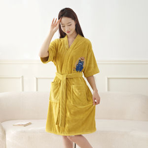 Khăn Tắm Vải Nhung San Hô Nhanh Khô Cho Nữ Quần Áo Mặc Nhà Quần Áo Mùa Hè Quần Áo Mùa Thu Quần Áo Mặc Ngoài