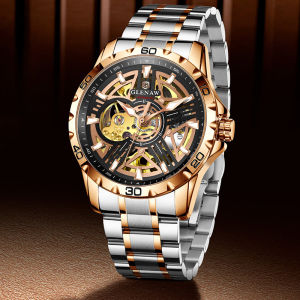 Đồng Hồ Đeo Tay Nam Cao Cấp GLENAW Chống Nước Dây Thép Không Gỉ Máy Cơ Tự Động Hoàn Toàn Thiết Kế Thời Trang Hình Sao Chống Sốc