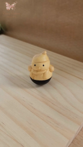 Handcrafted Wooden Snowman Tumbler Toy Cute Wobble Figurine Natural Wood Desktop Decor Gift Collectible Stress Relief Ornament-RRC
