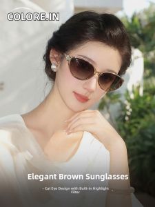 Colore.in | Polarized Brown Cat Eye Sunglasses For Women Square Round Faces