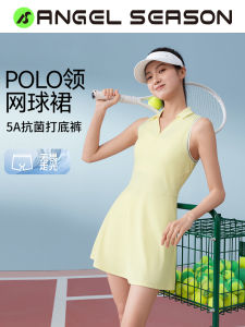 ชุดกีฬาคอโลโล่แขนกุดสำหรับผู้หญิง ชุดแบดมินตัน โยคะ วอลเล่ย์บอล ฤดูใบไม้ผลิ ฤดูร้อน ฤดูใบไม้ร่วง ฤดูหนาว ชุดกีฬา