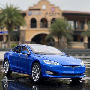 Tesla S Car Model 1:24 Scale Alloy Simulation Toy for Boys Birthday Gift Children Play Car Collectible Diecast Metal Vehicle