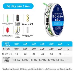 TUJUE | Bộ Dây Câu Cá Sẵn Sàng Sử Dụng Đôi Móc