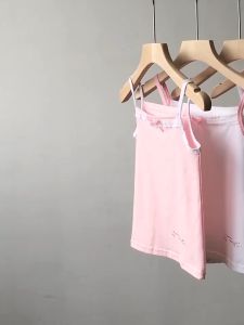 4-9 Years Kids Girls Vest Summer Cotton Plain Square Collar Bottoming Sleeveless T-Shirt