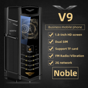 Personalized Business Phone V9 2G Metal Body Luxury Phone 1.8 inch Screen Dual SIM Bluetooth MP3 FM Radio Dialer Senior Mobile Cellphone Invisible Keyboard