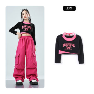 ชุดการแสดงเด็ก เสื้อผ้ารำแจ๊สสำหรับเด็กผู้หญิง ชุดเดรสแขนกุดแบบเข้ารูป ทรงหลวม ชุดเดรสแฟชั่นแบบลำลอง ชุดเดรสลำลอง