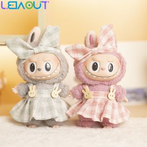 Leiao UT【🔥Brue Ready】(Boneka tidak termasuk)👚1/2 Set 17cm Labubu v2/v1 Colthes Macaron Dress Baju clothes boneka labubu Baju Labubu Macaron baju +Hair Accessories Baku labubu boneka outfit clothes doll accessories doll dress set