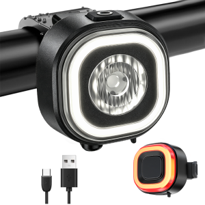 XOSS | Bộ Đèn Xe Đạp 30Lux Bộ Đèn Trước & Sau USB-C Có Thể Sạc Lại IPX5 Chống Nước Chống Chói Cảnh Báo Pin Yếu Cho Xe Đạp Leo Núi MTB