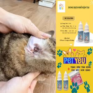 Dung dịch nhỏ rận tai viêm tai cho chó mèo  mẫu mới. Tặng kèm tăm bông trong đơn hàng