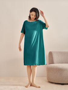 Agentmuse Comfortable Modal Nightgown Womens Thin Loose Short Sleeve Maternity plus Size Home Clothes Postpartum Gown