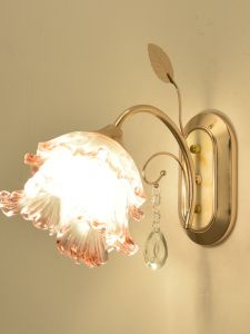 Nordic Style Wall Lamp Bedroom Bedside Living Room Restaurant Flower Decorative Iron Glass Lighting Fixture Hotel Corridor