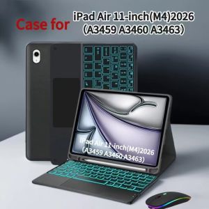 Case For iPad Air 11-inch (M4)For iPad Air 11-inch (A3459 A3460 A3463) Detachable Keyboard Case with Pen Holder