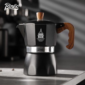 BINCOO Double Valve Aluminum Moka Pot 2cups 150ML Stovetop Coffee Maker Moka Coffee Maker Italian Mokapot