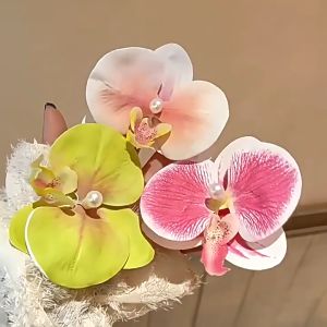 HOKKIE JP1989 Jepit Rambut Fashion Wanita kepala Bunga Anggrek Cantik Flowers Hair Clip Latex