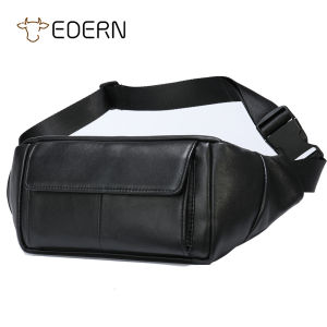 EDERN ผู้ชายหนังแกะเอวกระเป๋าหน้าอกกระเป๋าแฟชั่นกระเป๋าเข็มขัดสบายๆที่มีคุณภาพสูงหนังแท้เอวแพ็คสลิงกระเป๋าสำหรับผู้ชาย