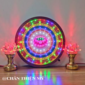 Hào Quang Led 8 Chương Trình Hoa Sen Đèn Trang Trí Bàn Thờ Cho Tượng Phật HQ-8CT-05