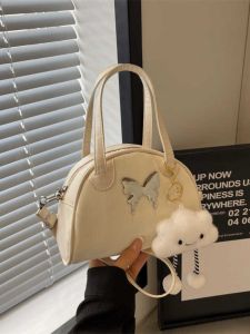 Heya Xuân Hè 2024 Túi xách nữ mới phong cách Nhật Bản và Hàn Quốc Túi đeo vai nhung mềm có khóa kéo