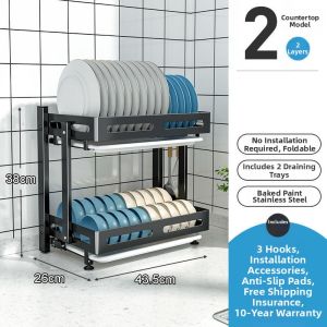 GUANGMANZHI | Wall Mounted Foldable Dish Drying Rack