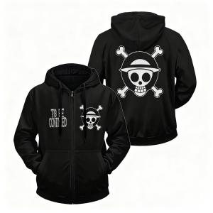 one Piece Anime Zipper Hooded Jacket Men Women Sweatshirt Streetwear Oversize Casual Cartoon Print Long Sleeve Top Autumn Winter