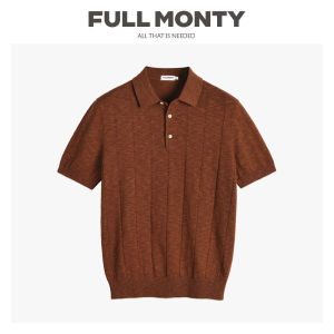 Elegant Style Polo Shirt Linen Cotton Blend Knit Striped