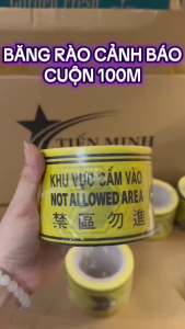 Cuộn băng rào 100 mét có chất liệu nhựa PP dùng làm rào chắn cảnh báo khu vực cấm vào có sự nguy hiểm