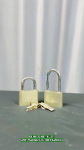 TOP 1 Gembok Stanless Anti Karat 50mm PENDEK kuning| Anti Maling | Gembok Anti Rust | Gembok Anti Cut | COD