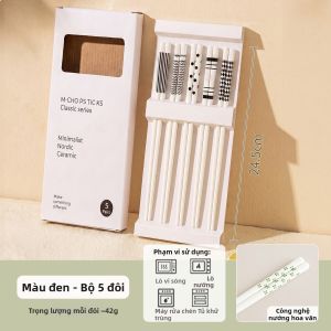 SHELI | Đũa Sứ Chống Trượt Cao Cấp Dùng Riêng 5 Đôi