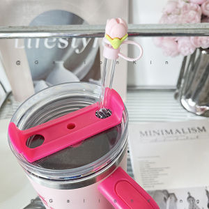 Stanley Large Caliber 10mm Dustproof Silicone Straw Lid Cute Flower Series Creative Heat Resistant Anti Dust Plug Cap