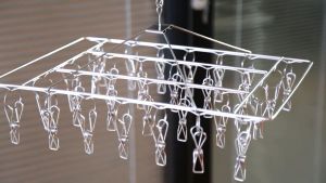 50 Clips Drying Rack Stainless Steel Hanger with Clip Sock Underwear Cloth Hanger Laundry Dryer
